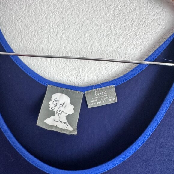 Anthropologie Girls From Savoy blue high low dress size L - Picture 5 of 7